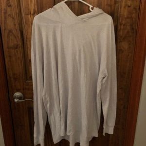 Zanerobe White Gray Sliver Thin Hoodie